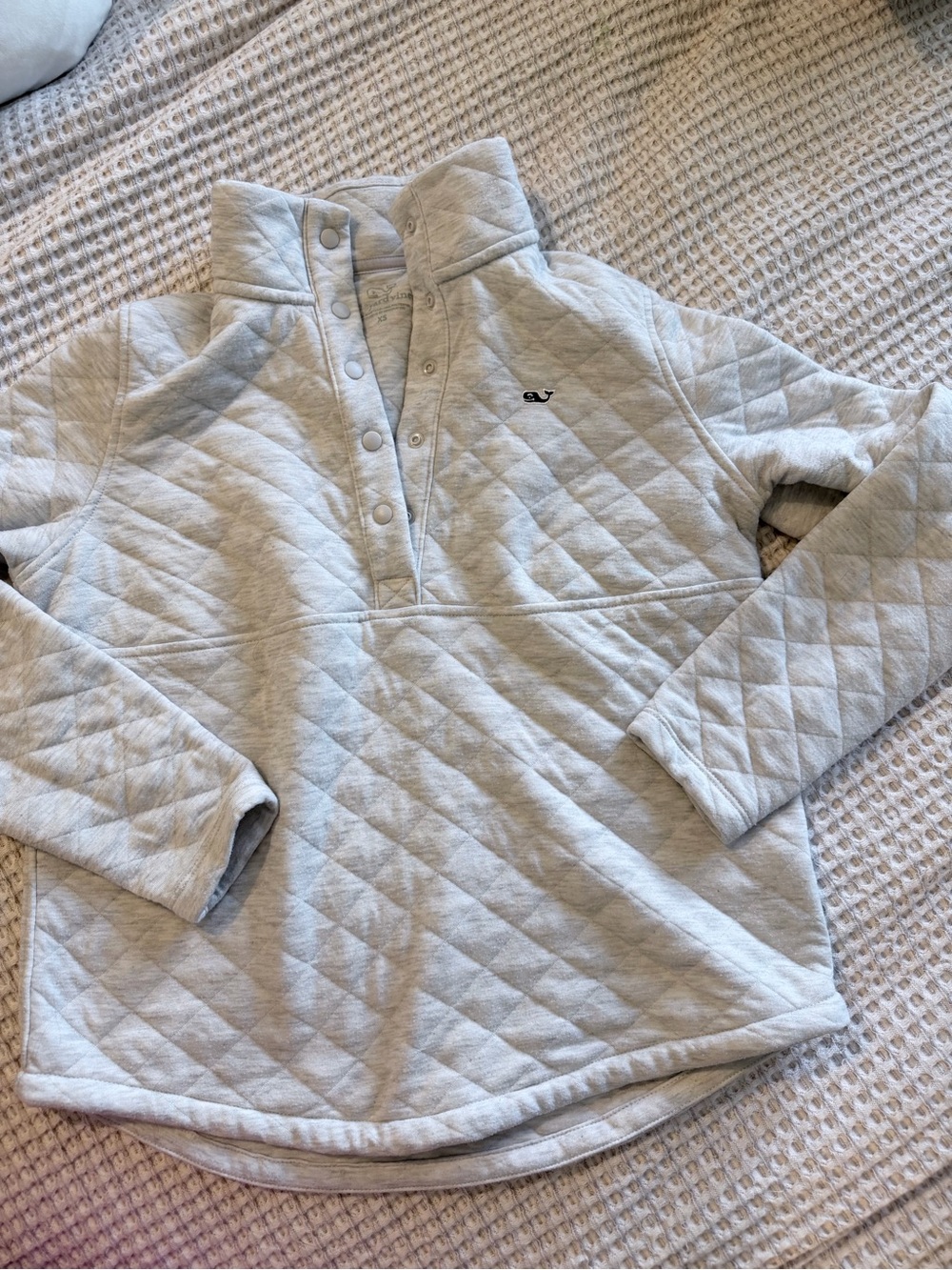 Vineyard Vines Women’s XS Quilted Pullover Jacket - Light Gray